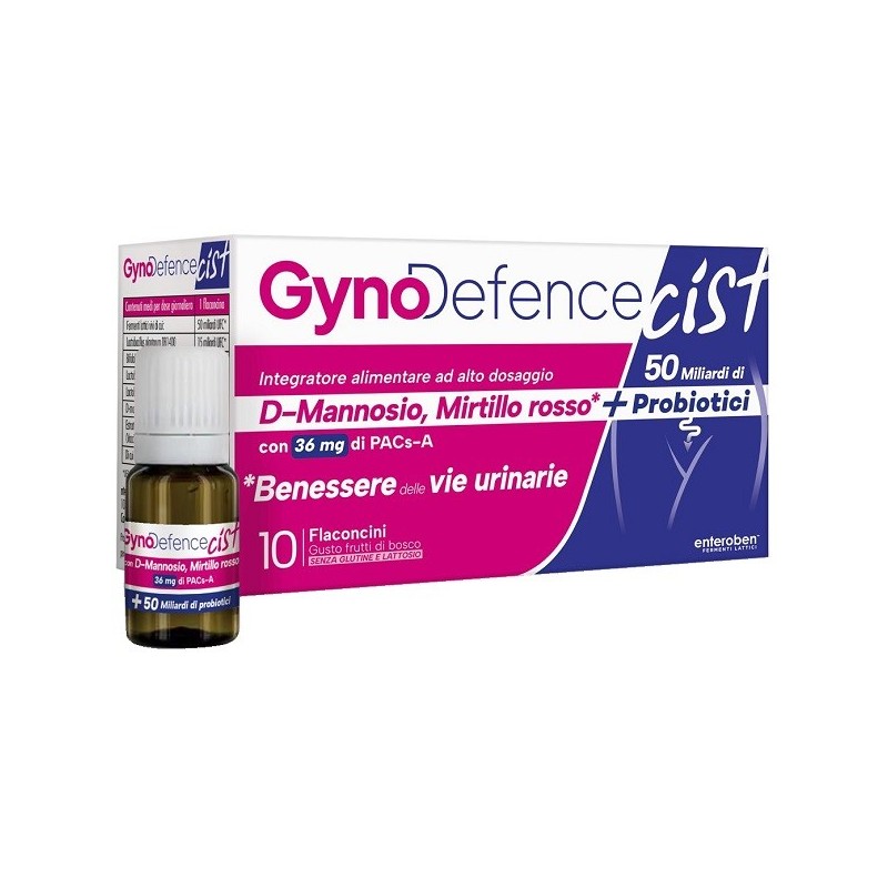 GYNO DEFENCE CIST 50 MILIARDI 10 FLACONCINI 10 ML GUSTO FRUTTI DI BOSCO SENZA GLUTINE SENZA LATTOSIO CON ZUCCHERO CON EDULCORANT
