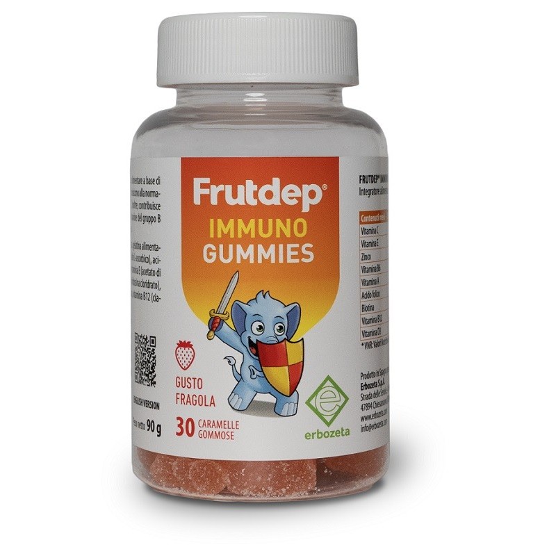 FRUTDEP IMMUNO GUMMIES 30 CARAMELLE GOMMOSE GUSTO FRAGOLA SENZA GLUTINE CON EDULCORANTE FRUTDEP IMMUNO GUMMIES 30 CARAMELLE GOMMOSE GUSTO FRAGOLA SENZA GLUTINE CON EDULCORANTE