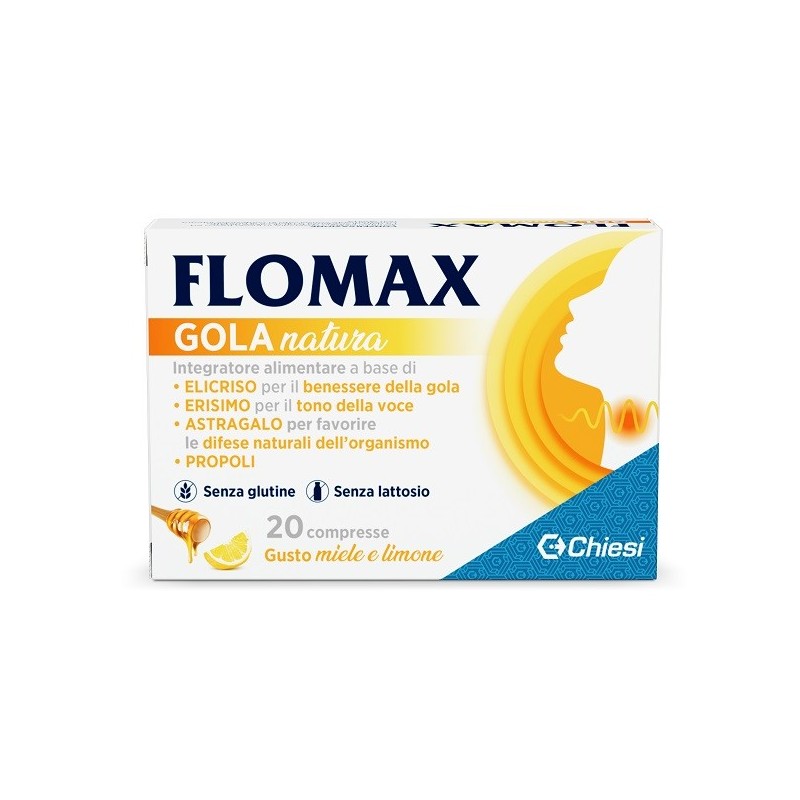 FLOMAX GOLA NATURA MIELE LIMONE 20 COMPRESSE CON EDULCORANTI SENZA GLUTINE E LATTOSIO