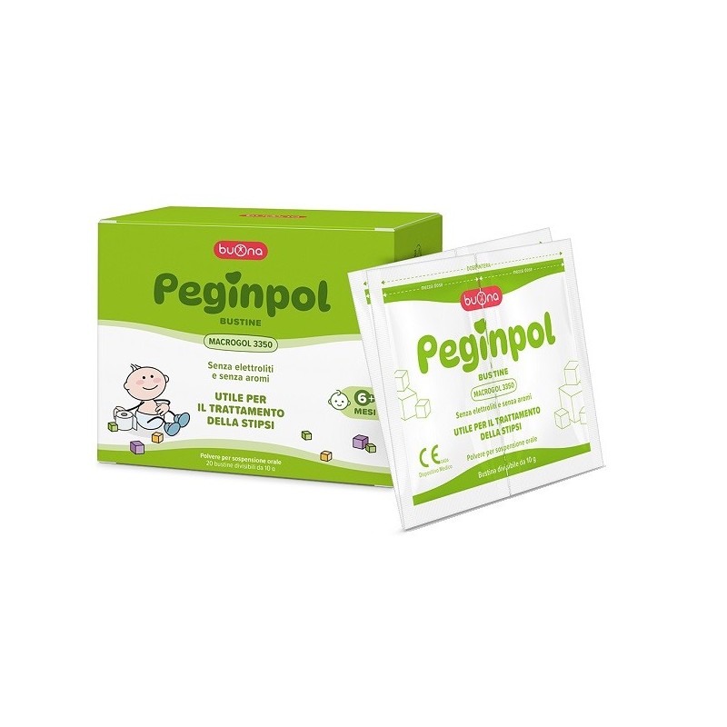 PEGINPOL 20 BUSTINE DIVISIBILI DA 10 G MACROGOL 3350 SENZA GLUTINE SENZA LATTOSIO