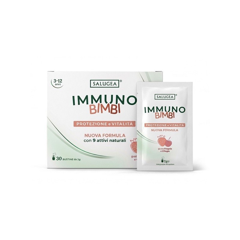 SALUGEA IMMUNO BIMBI 30 BUSTINE FRAGOLA CILIEGIA SENZA GLUTINE E LATTOSIO SALUGEA IMMUNO BIMBI 30 BUSTINE FRAGOLA CILIEGIA SENZA GLUTINE E LATTOSIO