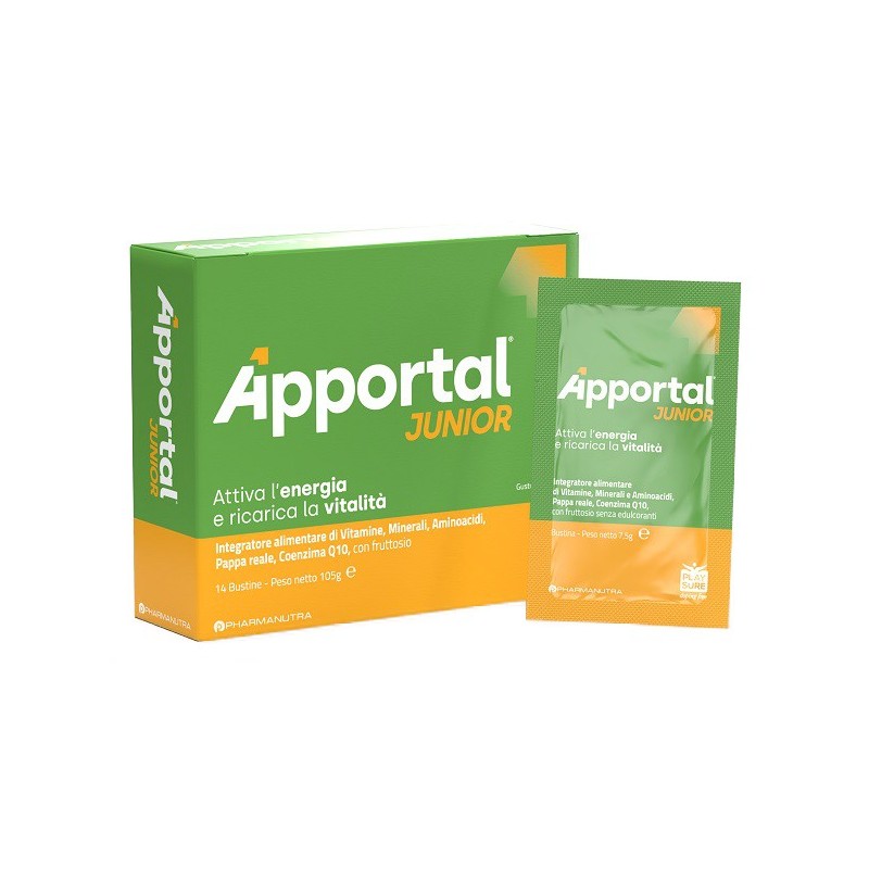 APPORTAL JUNIOR 14 BUSTINE DA 7,5 G GUSTO ARANCIA E PASSION FRUIT CON FRUTTOSIO SENZA GLUTINE SENZA LATTOSIO