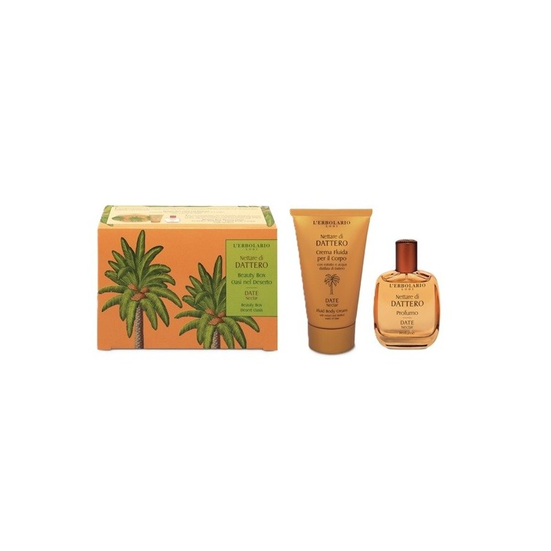 NETTARE DI DATTERO BEAUTY BOX OASI NEL DESERTO 1 CREMA FLUIDA CORPO 75 G + 1 PROFUMO 27 G EDIZIONE LIMITATA