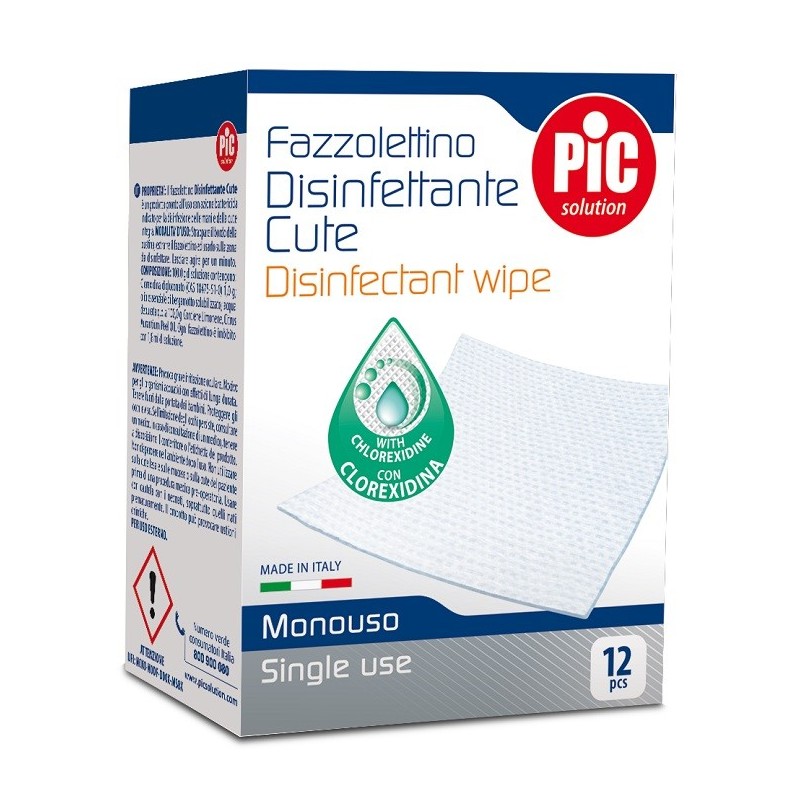 PIC SOLUTION FAZZOLETTINO DISINFETTANTE CUTE 12 PEZZI PIC SOLUTION FAZZOLETTINO DISINFETTANTE CUTE 12 PEZZI