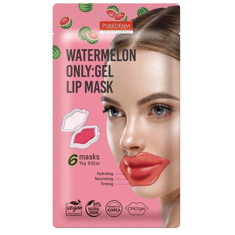 PUREDERM FOR YOUR PURE SKIN MASCHERA LABBRA IN GEL ALL'ANGURIA 6 PEZZI