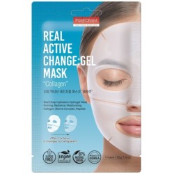 PUREDERM FOR YOUR PURE SKIN REAL ACTIVE CHANGE MASCHERA HYDROGEL AL COLLAGENE VEGANO MONOUSO 32 G