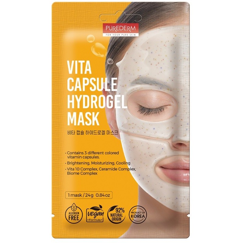 PUREDERM FOR YOUR PURE SKIN VITA CAPSULE MASCHERA VISO IN HYDROGEL CON VITAMINA C MONOUSO 24 G