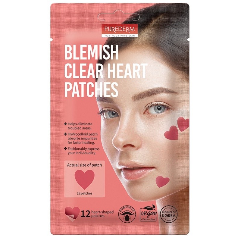 PUREDERM FOR YOUR PURE SKIN CEROTTINI A FORMA DI CUORE PER IMPERFEZIONI 12 PEZZI