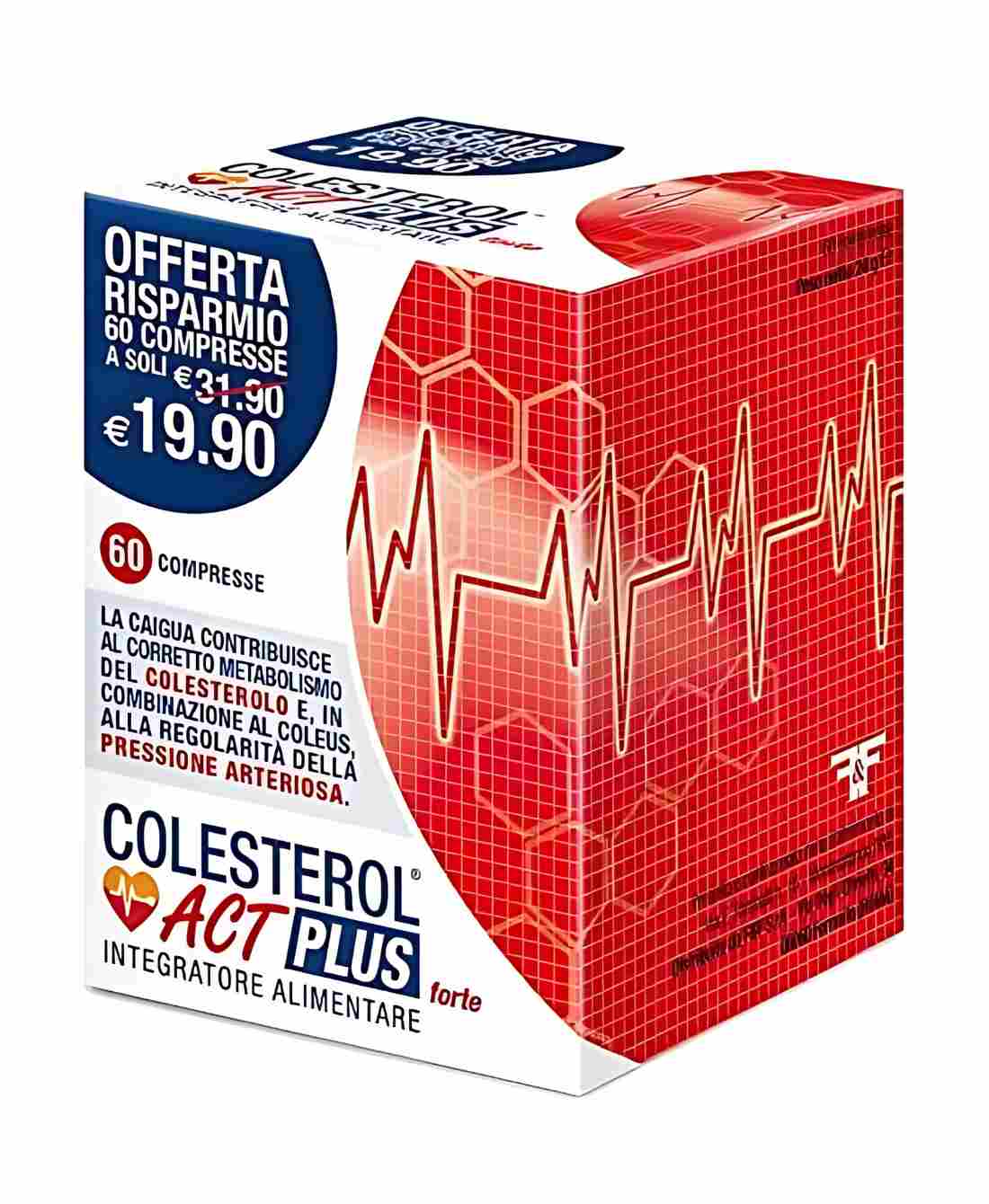 Acquista ora su Farmacia33 e mantieni il tuo cuore in salute con Colesterol Act Plus Forte - 60 Compresse