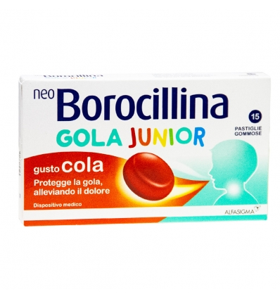 NEOBOROCILLINA GOLA JUNIOR 15 PASTIGLIE GUSTO COLA - FARMACIA33