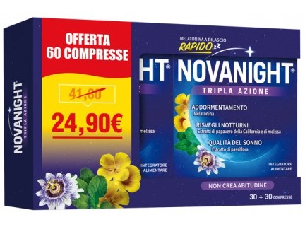 NOVANIGHT TRIPLA AZIONE SONNO RIGENERANTE 60 COMPRESSE - FARMACIA33