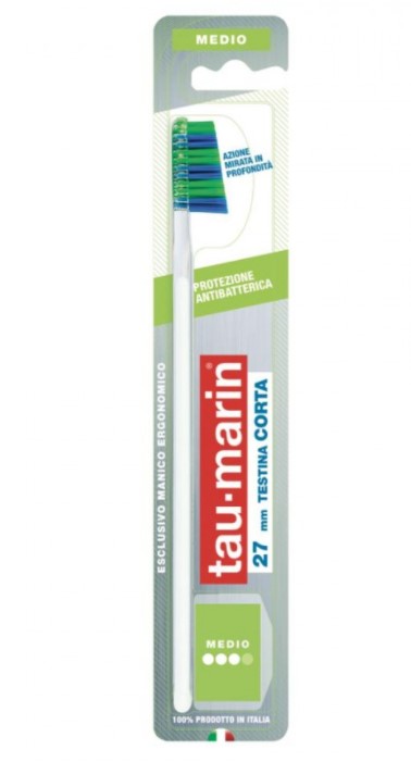 TAUMARIN PROFESSIONAL SPAZZOLINO 27 MEDIO TESTINA CORTA PROTEZIONE ANTIBATTERICA - FARMACIA33