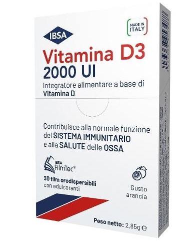 VITAMINA D3 IBSA 2000 UI 30 FILM ORODISPERSIBILI - FARMACIA33