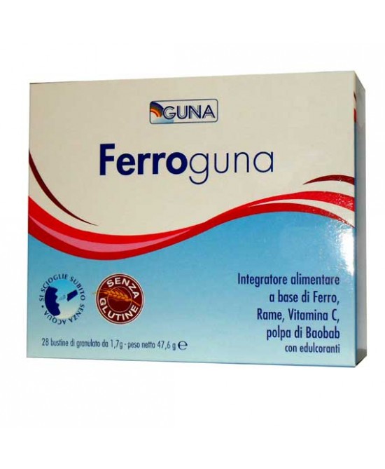 Guna Ferro Guna Ferroguna Integratore Alimentare 28 Bustine - FARMACIA33