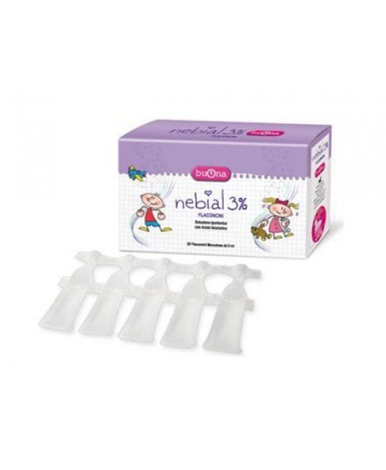 NEBIAL FLACONCINI SOLUZIONE SALINA IPERTONICA DI SODIO CLORURO AL 3% CON ACIDO IALURONICO 20X5 ML - FARMACIA33