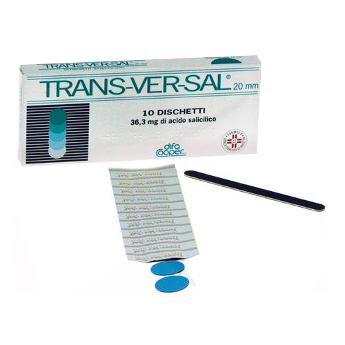 Difa Cooper Transversal 36,3mg/20mm Per Verruche, Callosità E Duroni 10 Cerotti Transdermici - FARMACIA33