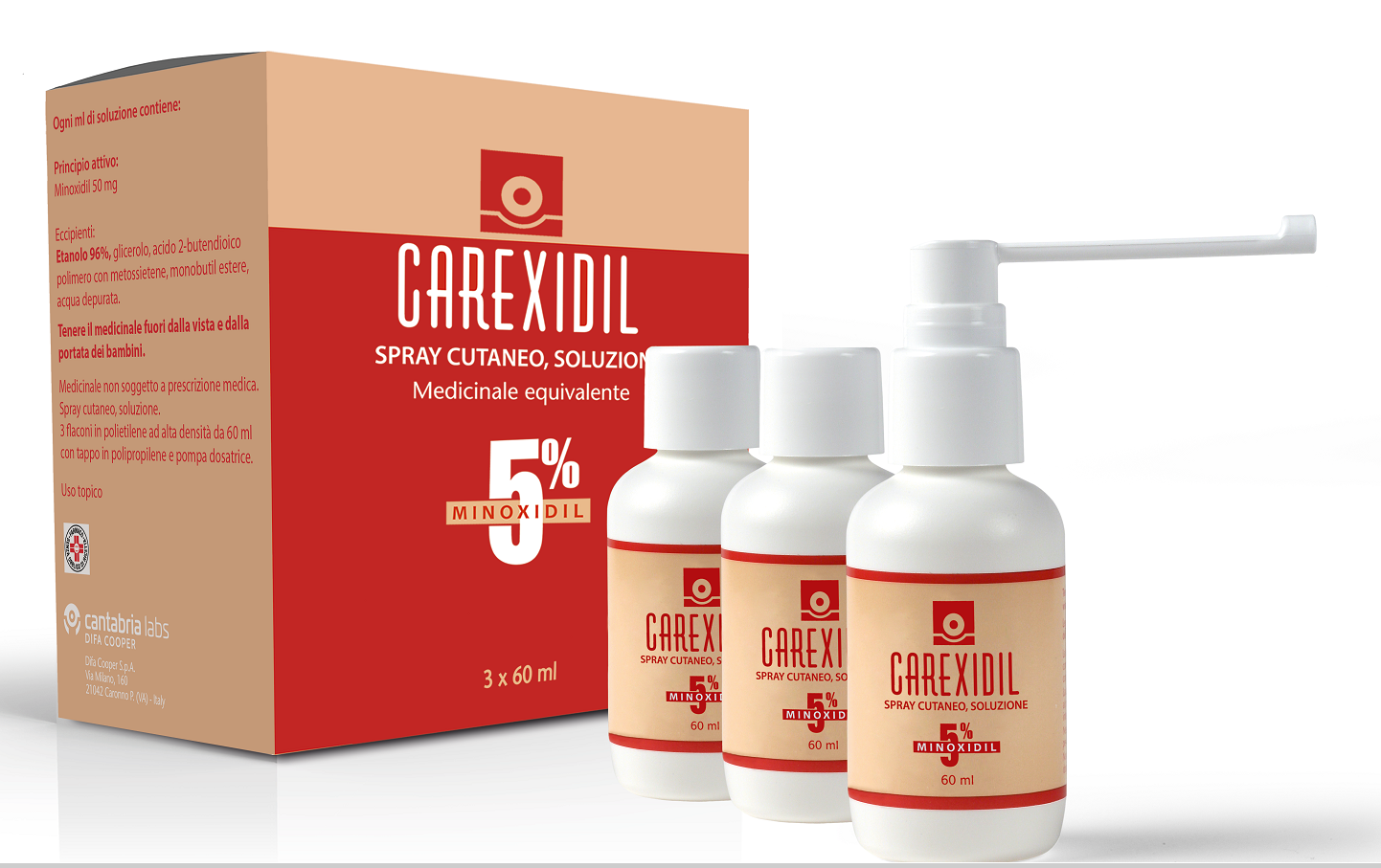 CAREXIDIL*3FL SOLUZ CUT 60ML5% - FARMACIA33