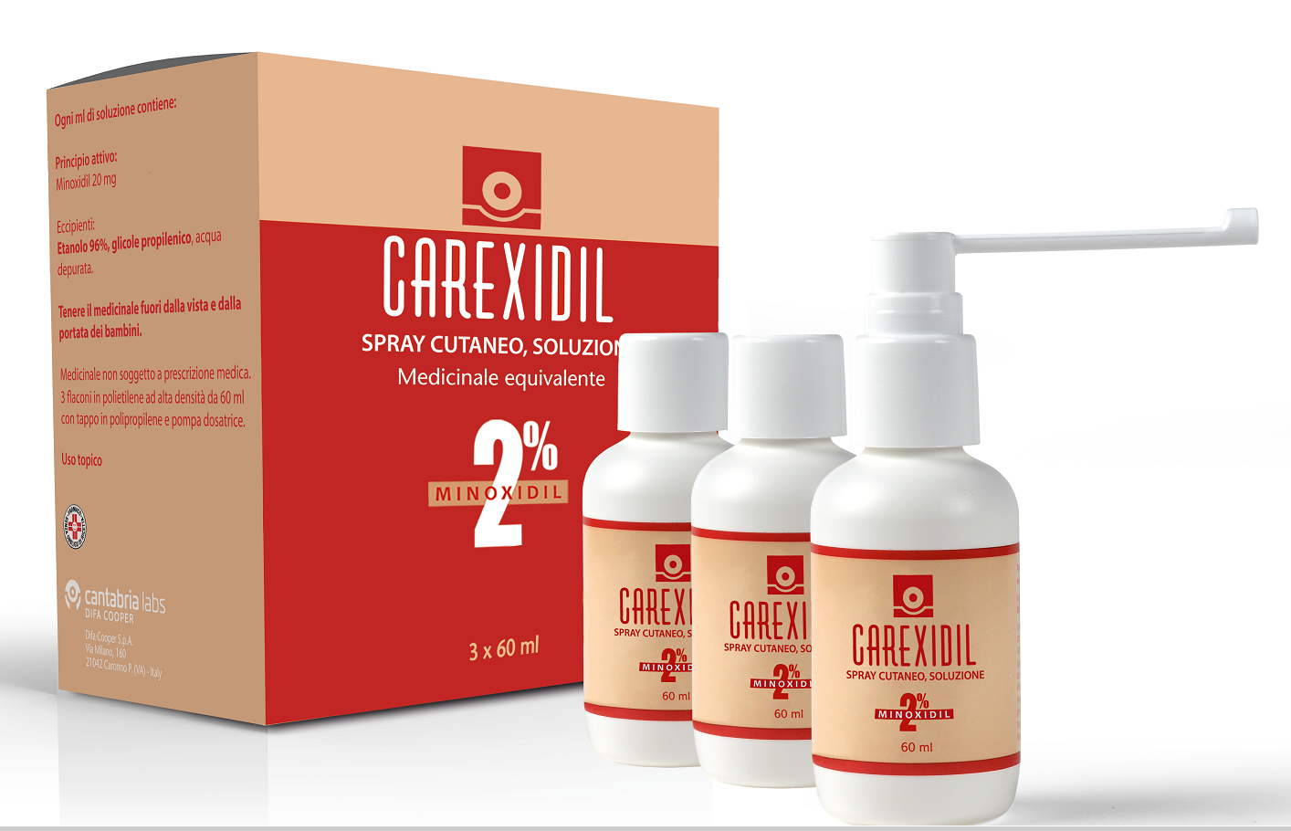CAREXIDIL*3FL SOLUZ CUT 60ML2% - FARMACIA33