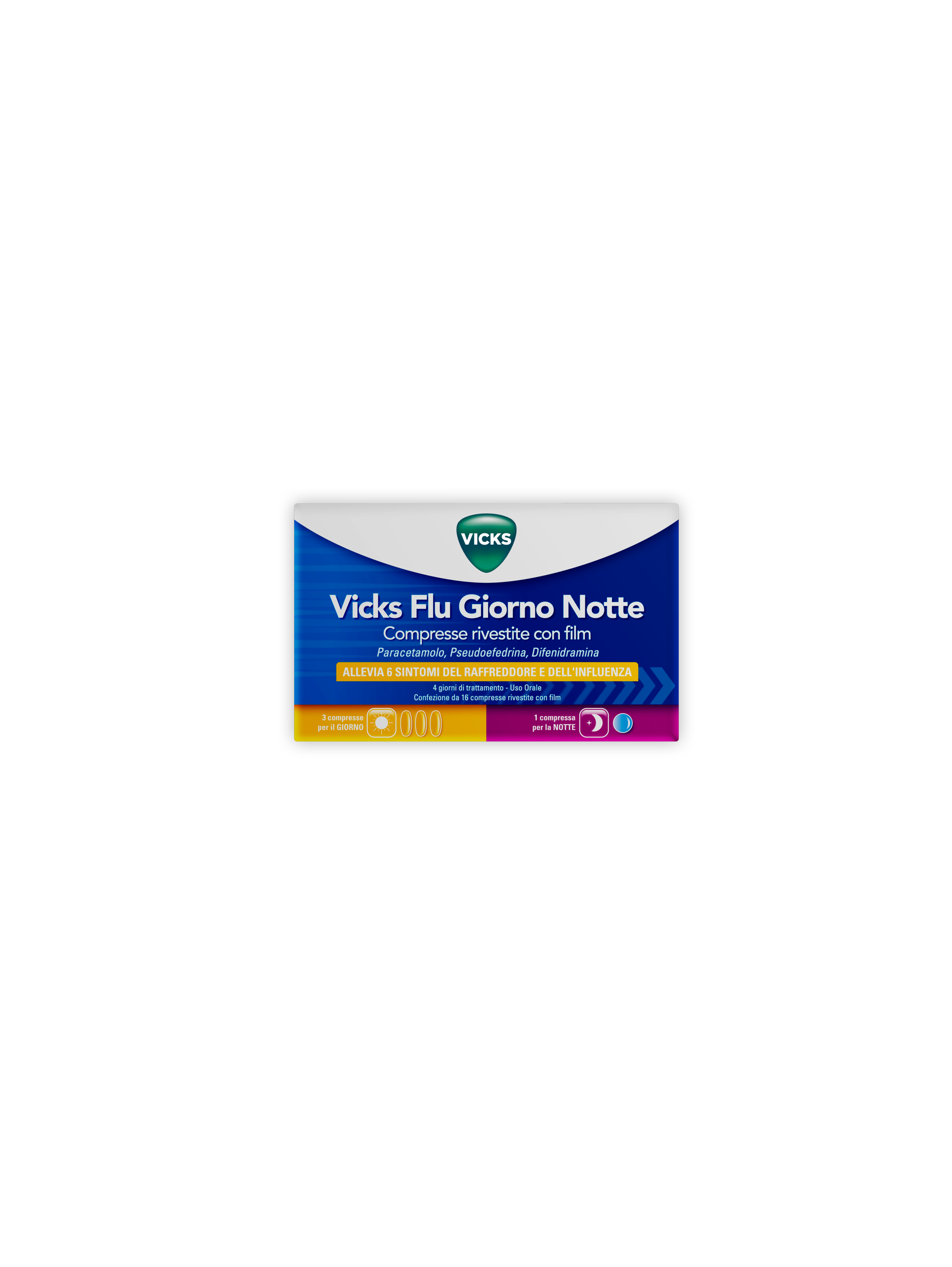 VICKS FLU GIORNO NOTTE*12+4CPR - FARMACIA33