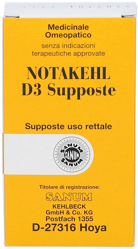 NOTAKEHL D3 10 SUPPOSTE 2G SANUM - FARMACIA33