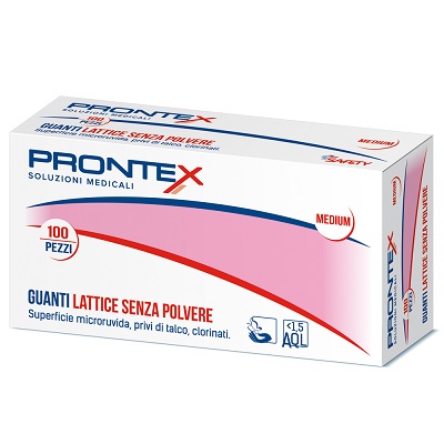 PRONTEX GUANTO IN LATTICE SENZA POLVERE MEDIO 100 PEZZI - FARMACIA33