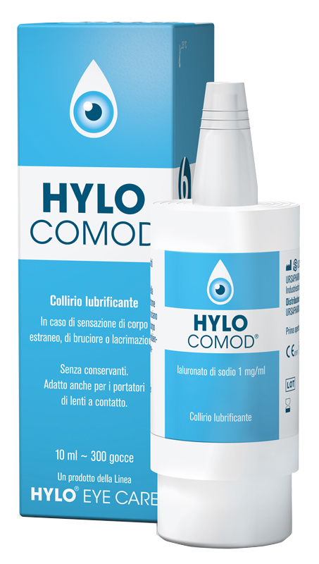 HYLO-COMOD GOCCE OCULARI IALURONATO DI SODIO 0,1%  FLACONCINO 10 ML - FARMACIA33