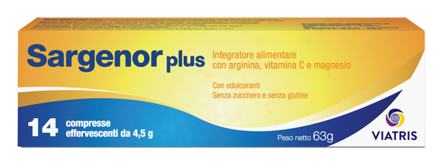 SARGENOR PLUS 14 COMPRESSE EFFERVESCENTI DA 4,5 G - FARMACIA33