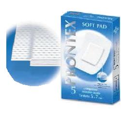 GARZA PRONTEX SOFT PAD COMPRESSA 5X7 CM 5 PEZZI - FARMACIA33