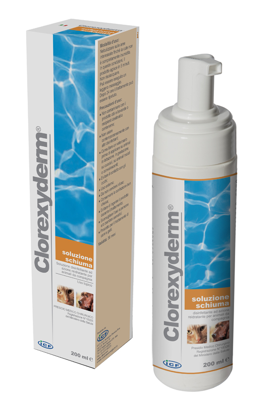 CLOREXYDERM SOLUZIONE SCHIUMA 200 ML - FARMACIA33