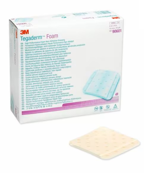 MEDICAZIONE IN SCHIUMA NON ADESIVA TEGADERM FOAM CM10X10 10 PEZZI - FARMACIA33