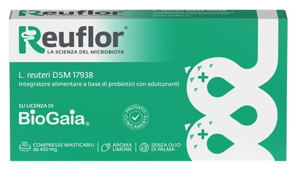REUFLOR 10 COMPRESSE MASTICABILI AROMA LIMONE - FARMACIA33