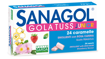 SANAGOL GOLA TUSS JUNIOR FRAGOLA 24 CARAMELLE - FARMACIA33