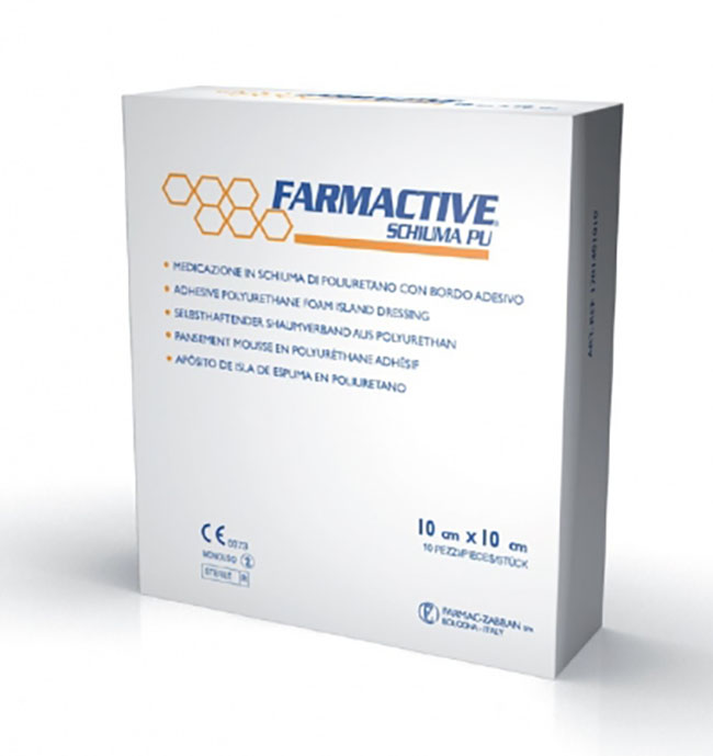CEROTTO FARMACTIVE SCHIUMA IN POLIURETANO 10X10CM 10 PEZZI - FARMACIA33