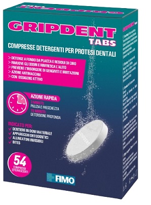 GRIPDENT TABS DETERGENTE PER PROTESI DENTARIA 54 COMPRESSE - FARMACIA33