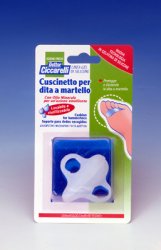CUSCINETTO PER DITA A MARTELLO REALIZZATO IN GEL DI SILICONEBIANCO SEMITRASPARENTE SAGOMATA PER PROTEGGERE E DISTENDERE LE DITA CONTRATTE IGIENEPIEDE 2 PEZZI - FARMACIA33