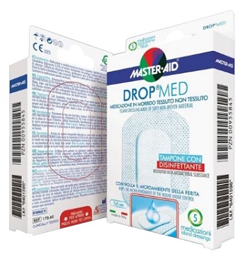 MEDICAZIONE COMPRESSA AUTOADESIVA DERMOATTIVA IPOALLERGENICA AERATA MASTER-AID DROP MED 10X8 5 PEZZI - FARMACIA33