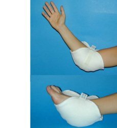GOMITIERA/TALLONIERA IN VELLO SINTETICO PER LA PREVENZIONE DELLE PIAGHE DA DECUBITO A LIVELLO DEI GOMITI E/O DEI TALLONI NEI PAZIENTI LUNGODEGENTI. SISTEMA DI FISSAGGIO A VELCRO - FARMACIA33