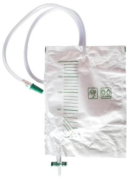 SACCA DRENAGGIO URINARIO A CIRCUITO CHIUSO, CAPACITA' 2000ML, GRADUATA, TUBO DI COLLEGAMENTO LARGO PER PREVENIRE LE INFEZIONI. PORT PER IL PRELIEVO DI URINA. VALVOLA ANTIREFLUSSO - FARMACIA33