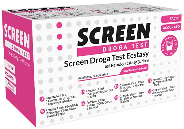 DROGA TEST CHE RILEVA UNA SOSTANZA ECSTASY/MDMA SCREEN DROGA TEST ECSTASY - FARMACIA33