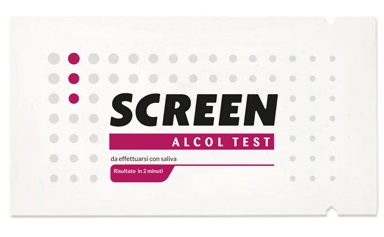ALCOL TEST MONOUSO RILEVA ALCOL NELL'ORGANISMO TRAMITE SALIVA SCREEN ALCOL TEST - FARMACIA33