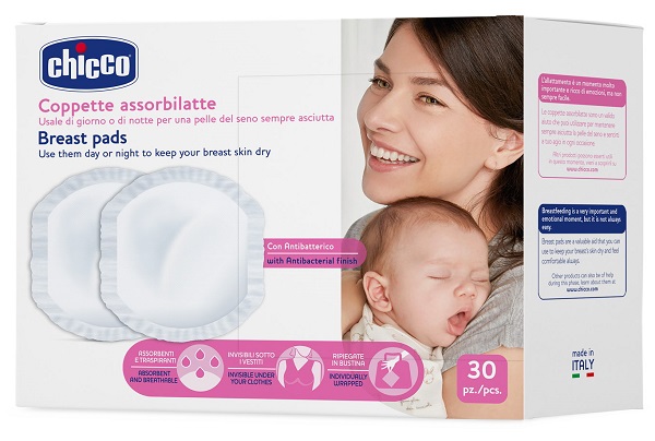 CHICCO COPPETTA ASSORBILATTE ANTIBATTERICA 30 PEZZI - FARMACIA33