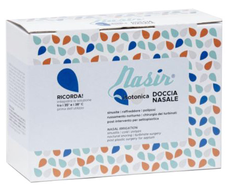 NASIR DOCCIA NASALE CON SOLUZIONE FISIOLOGICA ISOTONICA 10 SACCHE 250 ML + 1 BLISTER - FARMACIA33