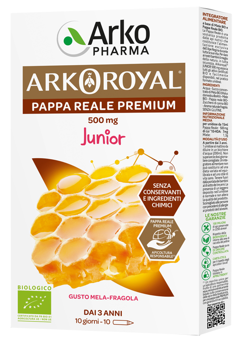 ARKOROYAL PAPPA REALE BIOLOGICA 500 MG 10 UNICA DOSE - FARMACIA33