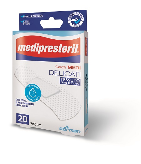 CEROTTO MEDIPRESTERIL DELICATI MISURA 7X2CM 20 PEZZI - FARMACIA33