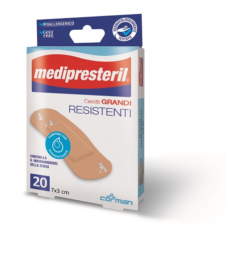 CEROTTO MEDIPRESTERIL RESISTENTI MEDI 7X2CM 20 PEZZI - FARMACIA33