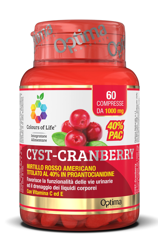 COLOURS OF LIFE CYST-CRANBERRY CON VITAMINA C E 60 COMPRESSE 1000 MG - FARMACIA33