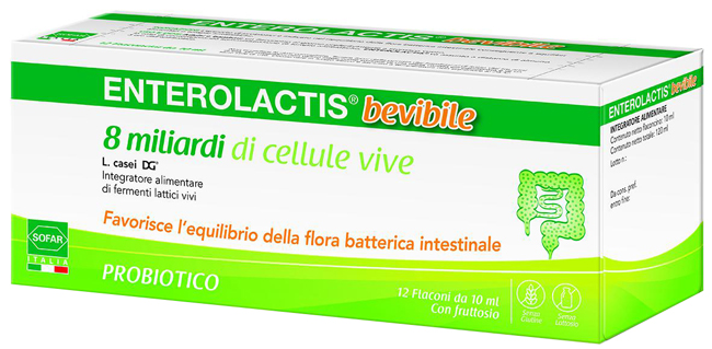ENTEROLACTIS BEVIBILE 12 FLACONCINI DA 10 ML SOFAR - FARMACIA33