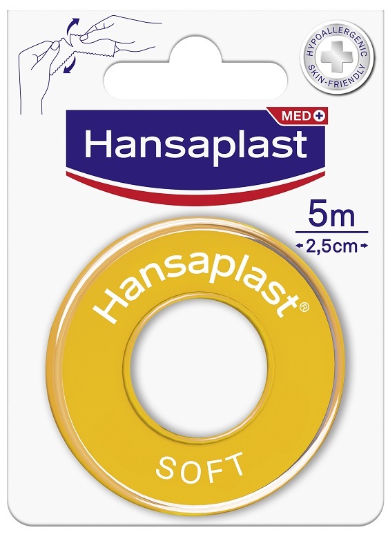 CEROTTO MEDICATO IN ROCCHETTO HANSAPLAST SOFT 2,5X500 CM 1 PEZZO - FARMACIA33