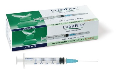 SIRINGA IPODERMICA EXTRAFINE 2,5 CC G23 0,60X30 10 PEZZI - FARMACIA33