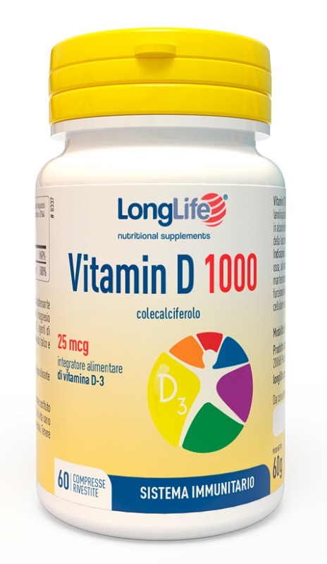 LONGLIFE VITAMIN D 1000UI 60 COMPRESSE RIVESTITE - FARMACIA33